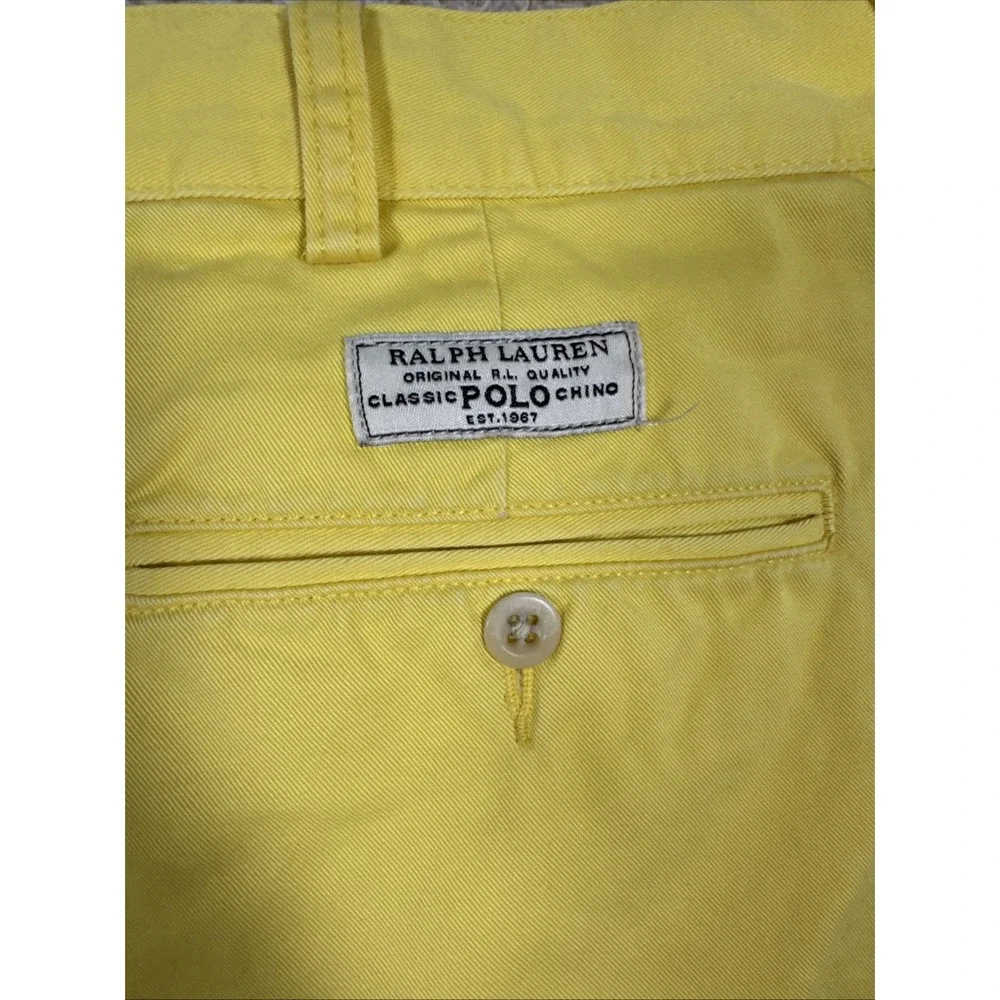 Polo Ralph Lauren Mens Shorts Size 38 Yellow Chino Classic Fit  9
